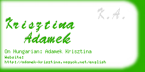 krisztina adamek business card